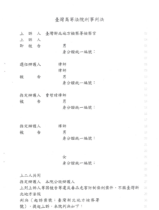 去識別後之第二審判決書第一頁（當事人欄與辯護人欄）